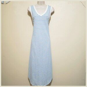 NWT Split Hem Dress with Blue Stripes S